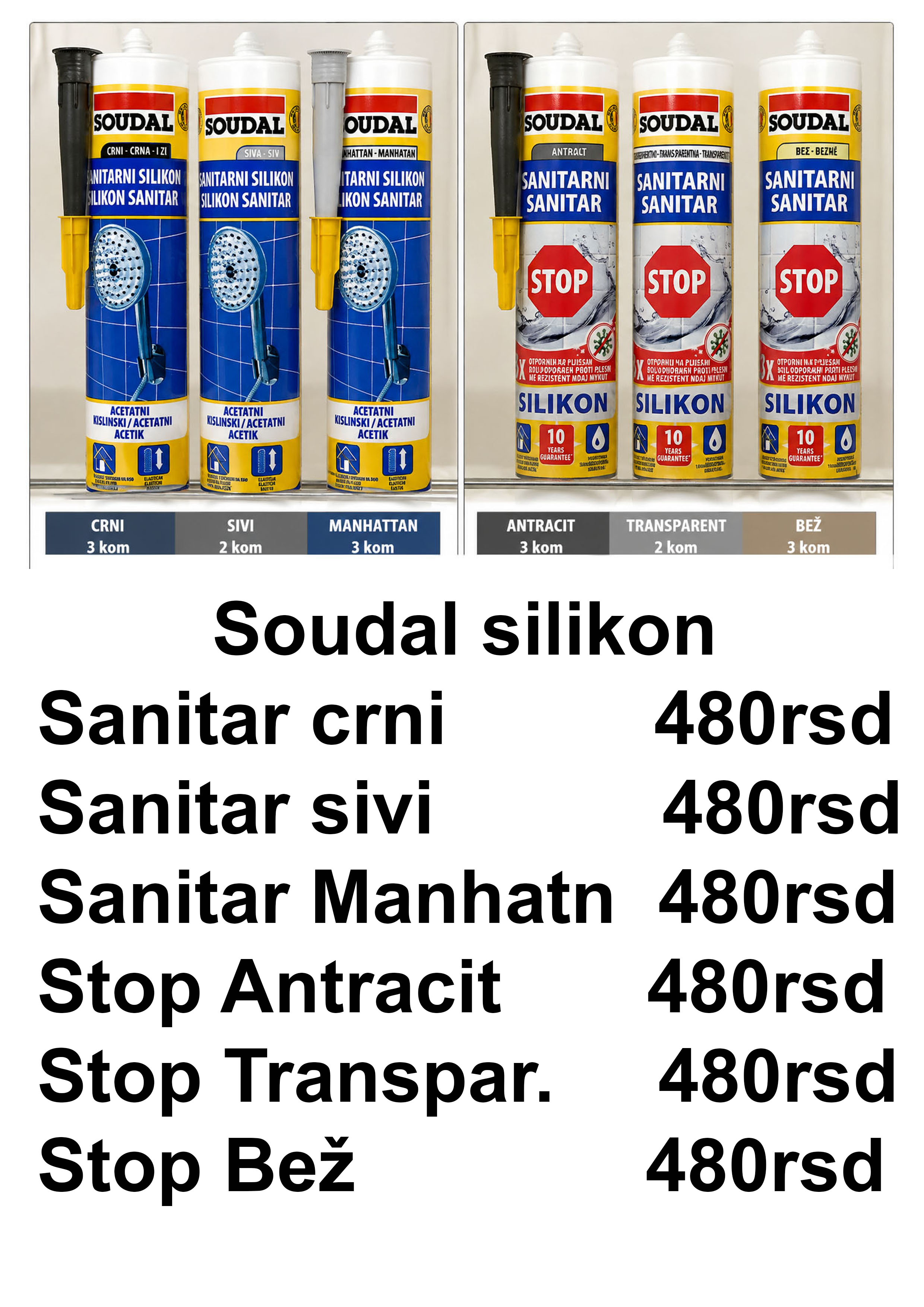 Soudal sanitarni silikon Premium